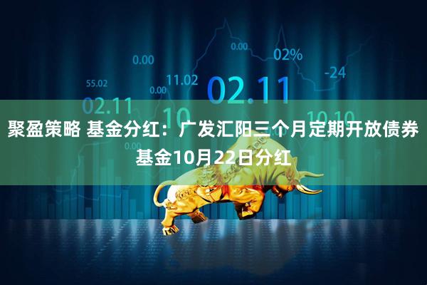聚盈策略 基金分红：广发汇阳三个月定期开放债券基金10月22日分红